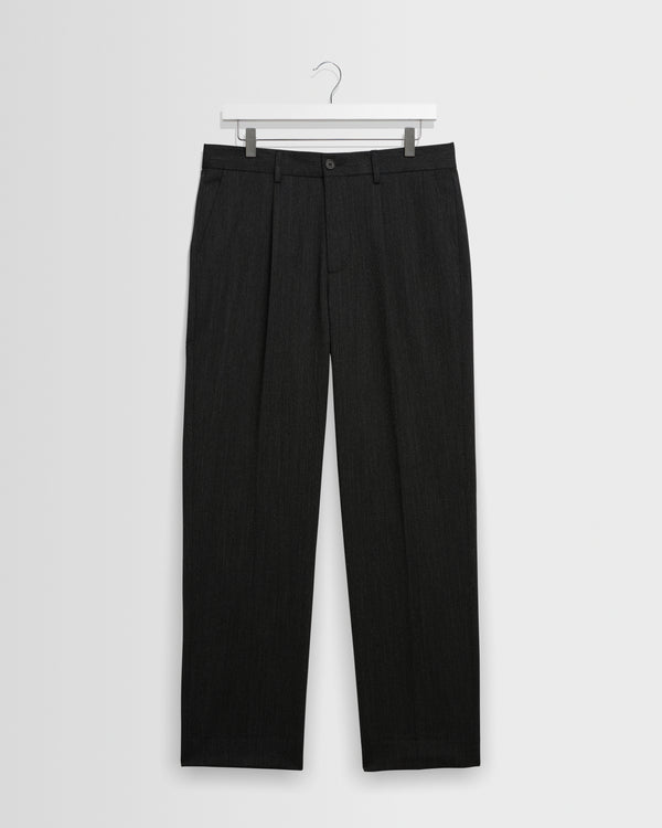 wax london men's Aubyn - Charcoal Two Tone Wool Blend Trouser