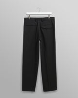 wax london men's Aubyn - Charcoal Wool Blend Twill Pleated Trousers