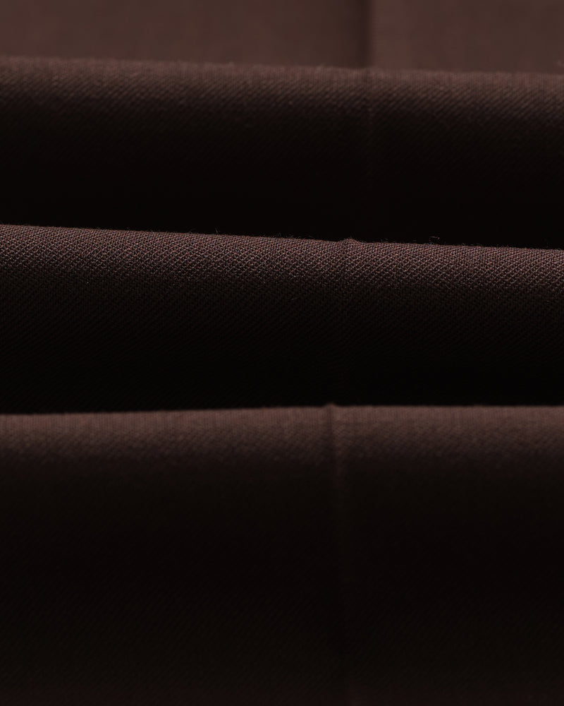 wax london men's Aubyn - Dark Brown Wool Blend Twill Pleated Trousers