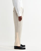 wax london men's Aubyn - Natural Linen Loose Fit Trousers