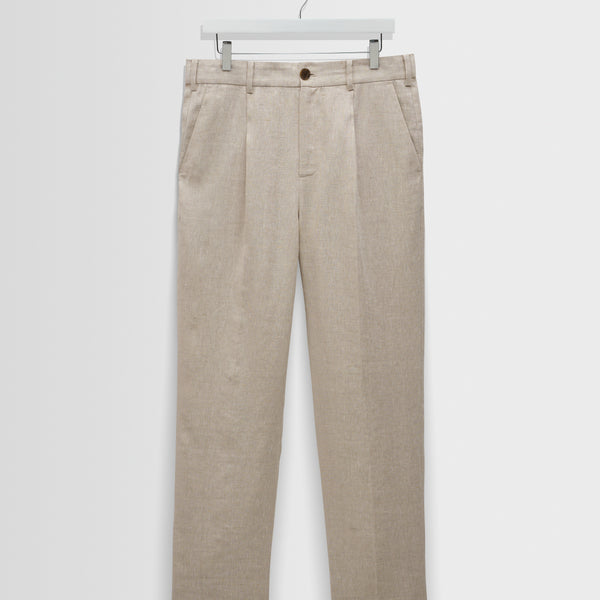 Men's Natural Linen Relaxed Fit Trousers | Wax London