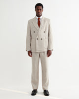 wax london men's Aubyn - Natural Linen Loose Fit Trousers