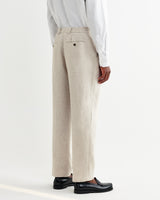 wax london men's Aubyn - Natural Linen Loose Fit Trousers