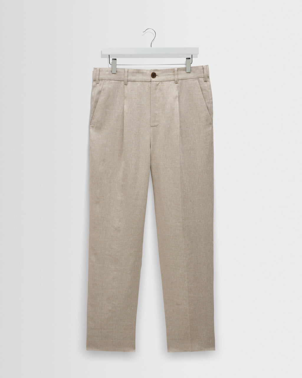 Men's Natural Linen Relaxed Fit Trousers | Wax London
