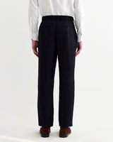 Aubyn - Navy Linen Loose Fit Trousers