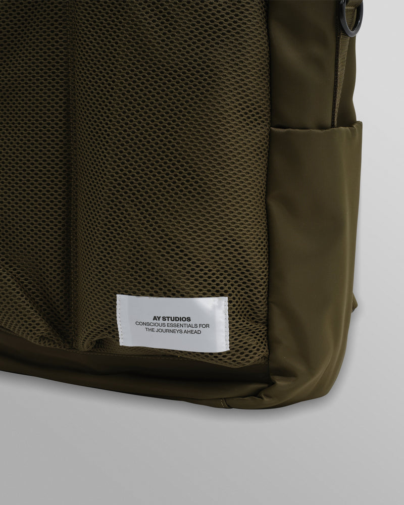 wax london AY Studios - Army Green Water-Resistant Backpack