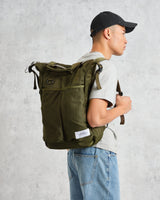 wax london AY Studios - Army Green Water-Resistant Backpack