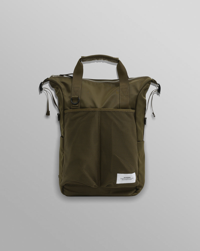 wax london AY Studios - Army Green Water-Resistant Backpack