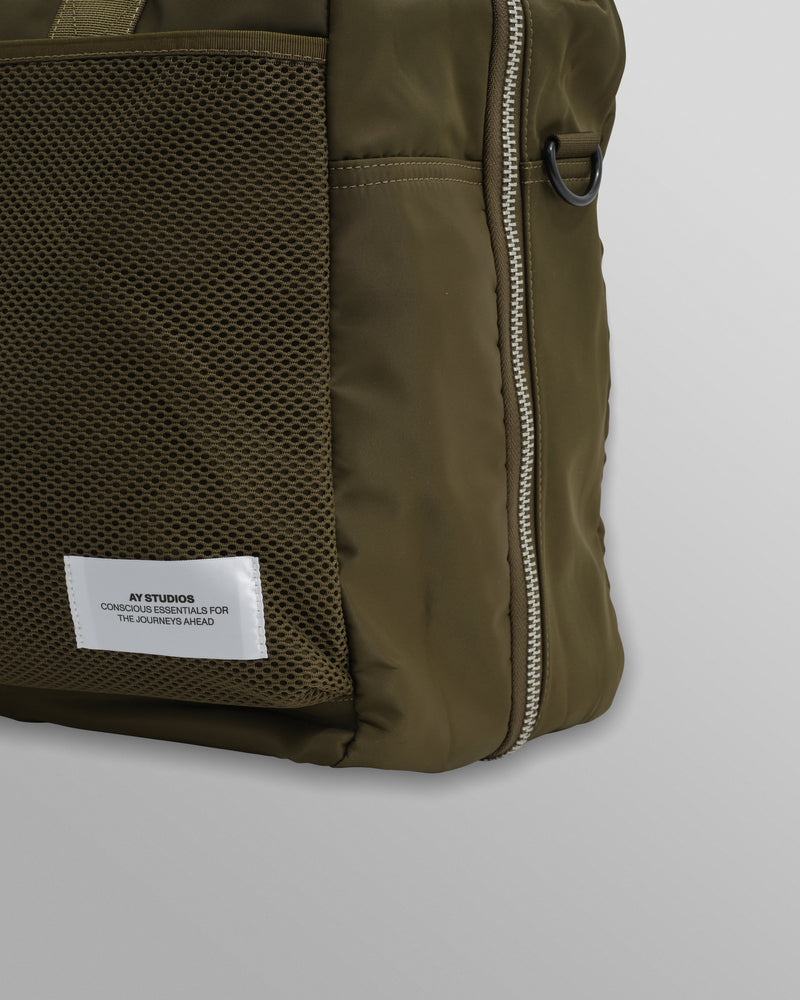 wax london AY Studios - Army Green Water-Resistant Weekend Bag