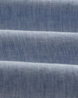 wax london Bartlett - Blue Two-Tone Linen Short-Sleeve Shirt