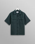 Bartlett - Dark Green Two-Tone Linen Short-Sleeve Shirt