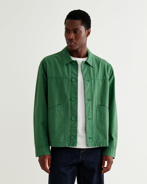 wax london men's Barton - Green Organic Cotton Ripstop Jacket