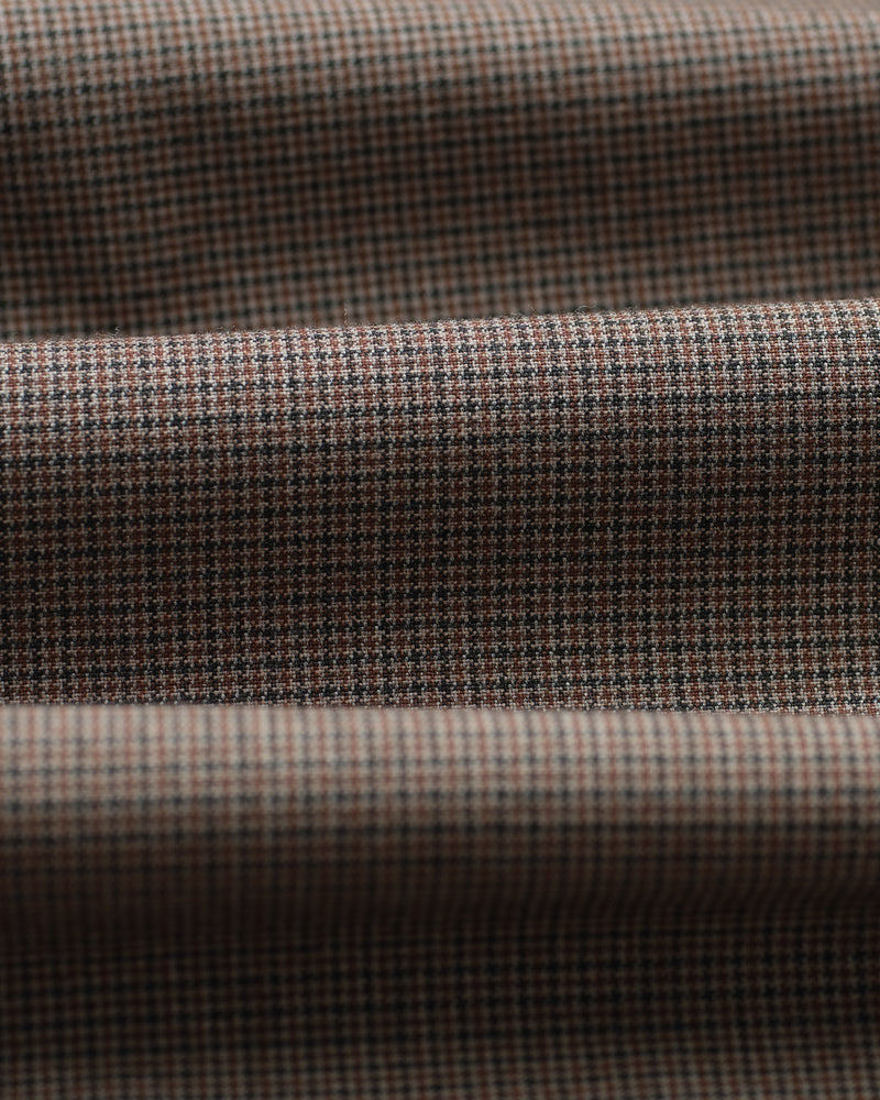 wax london men's Bayham - Brown Micro Puppytooth Trousers