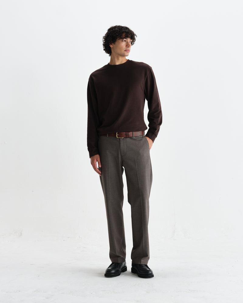 wax london men's Bayham - Brown Micro Puppytooth Trousers