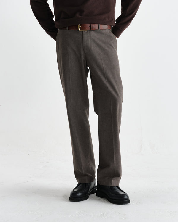 wax london men's Bayham - Brown Micro Puppytooth Trousers