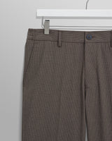 wax london men's Bayham - Brown Micro Puppytooth Trousers