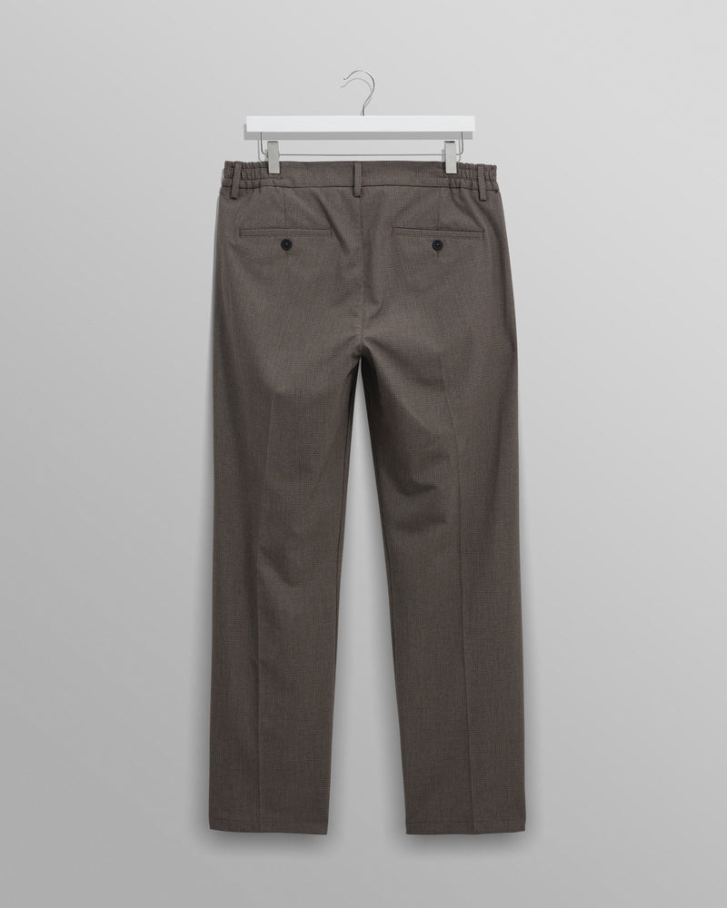 wax london men's Bayham - Brown Micro Puppytooth Trousers