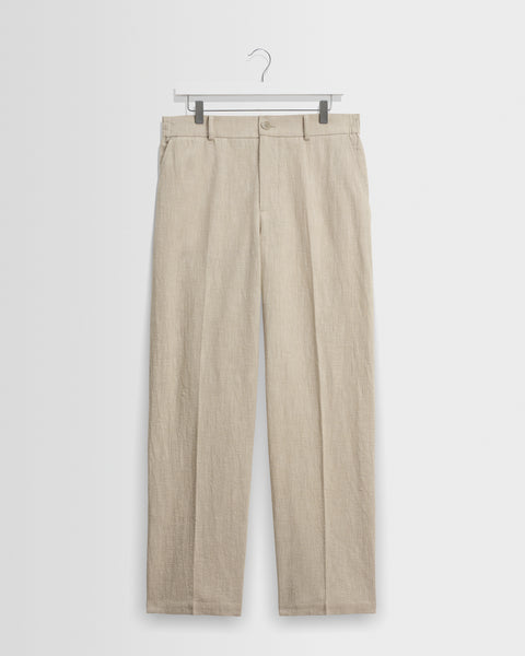 Bayham - Natural Linen-Cotton Relaxed Fit Trousers