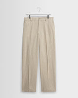 wax london men's Bayham - Natural Linen-Cotton Relaxed Fit Trousers