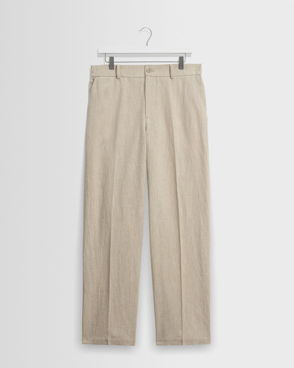 Men's Natural Linen-Cotton Relaxed Fit Trousers | Wax London