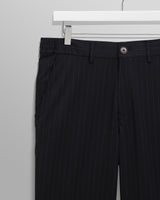 wax london men's Bayham - Navy Wool Blend Pinstripe Trousers