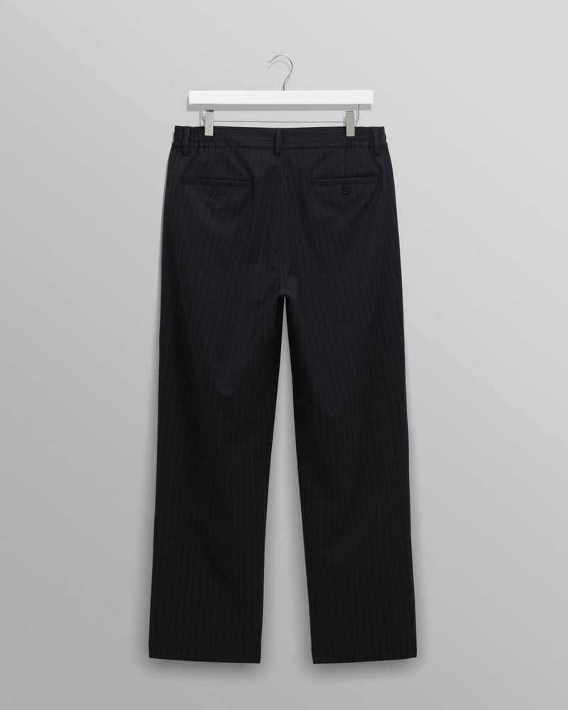 wax london men's Bayham - Navy Wool Blend Pinstripe Trousers