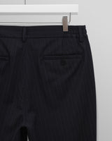 wax london men's Bayham - Navy Wool Blend Pinstripe Trousers