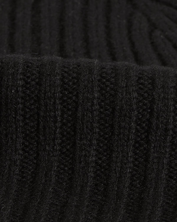wax london men's Belvoir - Black Wool Fisherman Beanie