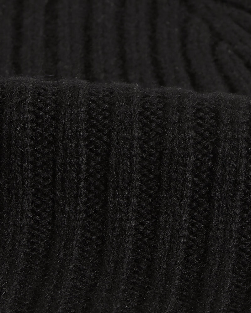 wax london Belvoir - Black Wool Fisherman Beanie