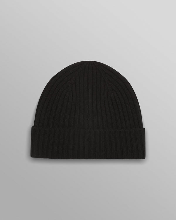 wax london men's Belvoir - Black Wool Fisherman Beanie