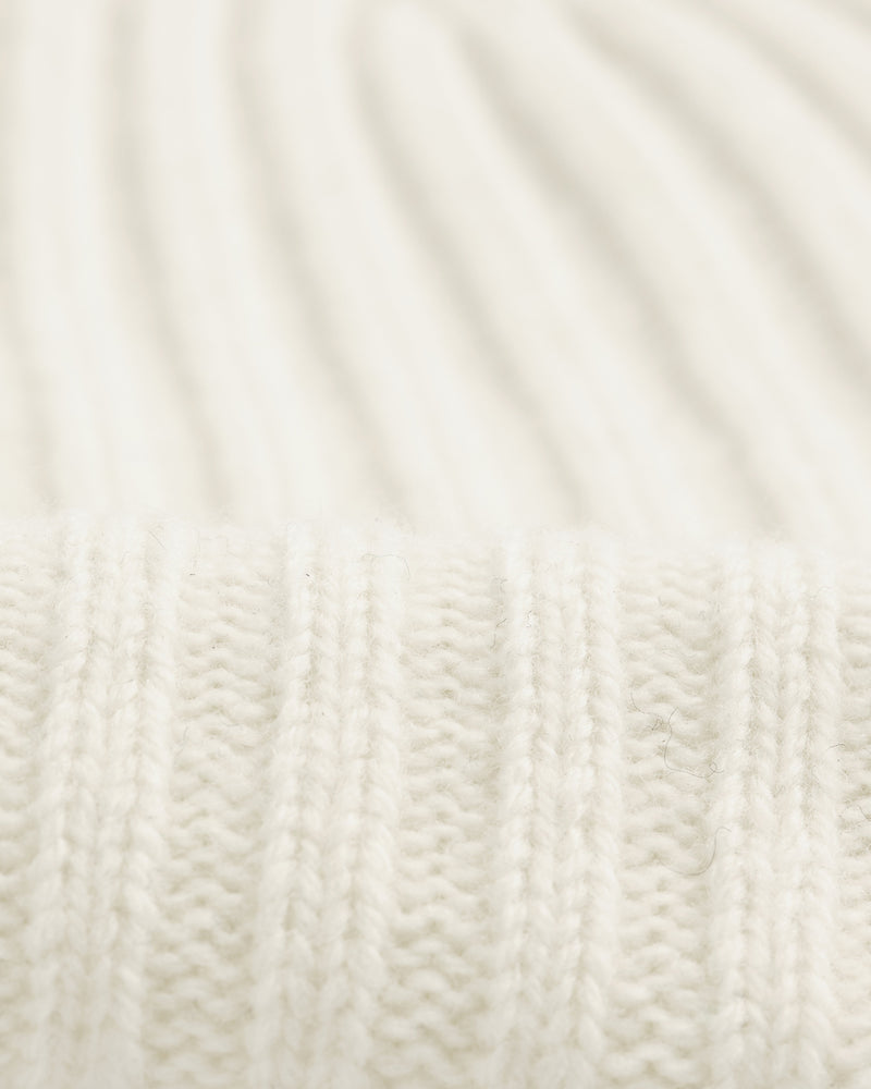 wax london Belvoir - Ecru Wool Fisherman Beanie