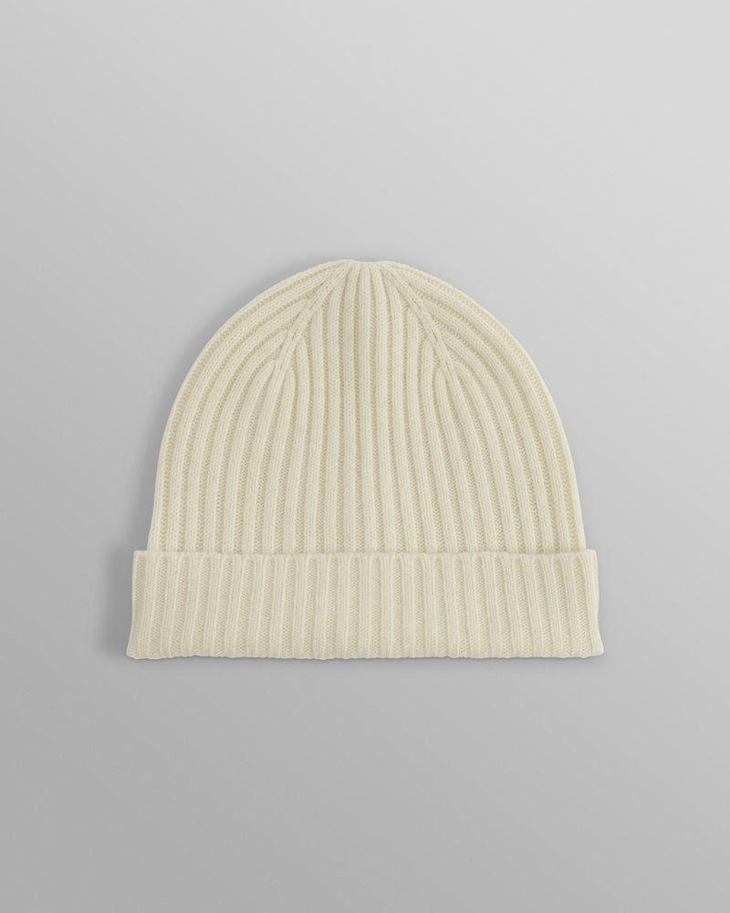 wax london Belvoir - Ecru Wool Fisherman Beanie