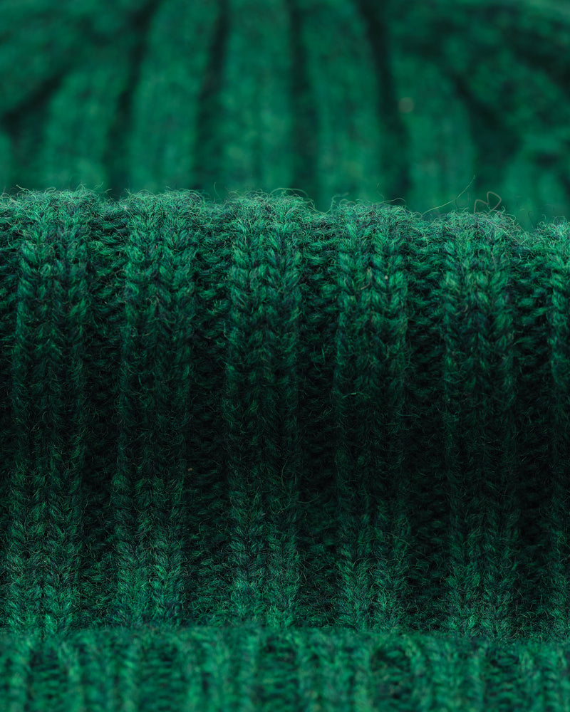 wax london Belvoir - Forest Green Wool Fisherman Beanie