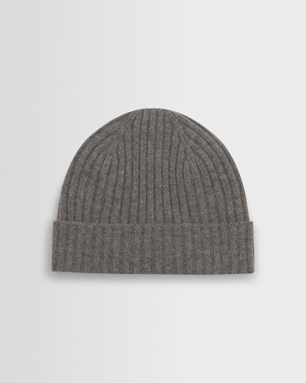 wax london men's Belvoir - Grey Wool Fisherman Beanie