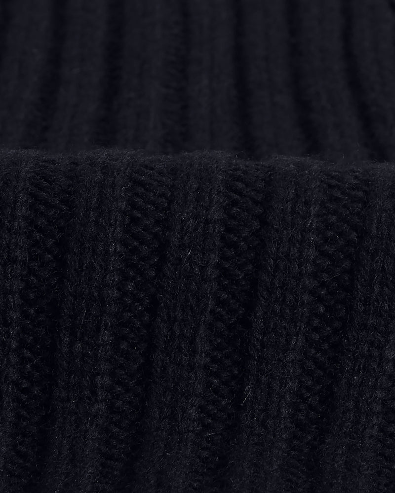 wax london Belvoir - Navy Wool Fisherman Beanie