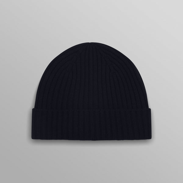 Belvoir - Navy Wool Fisherman Beanie | Wax London