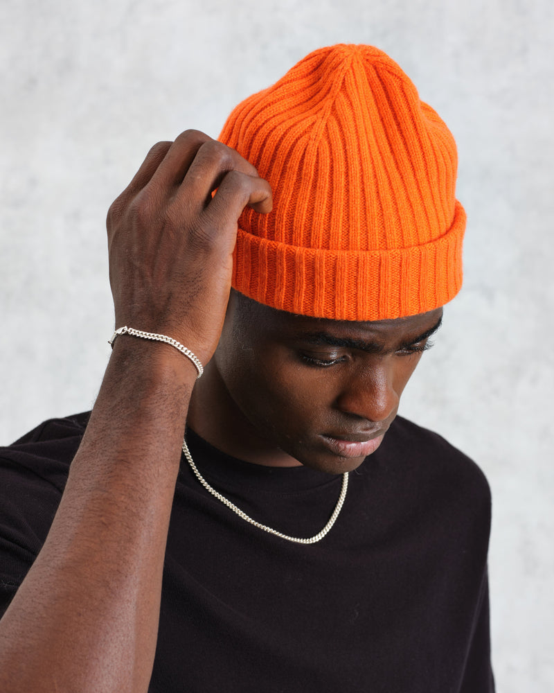 wax london Belvoir - Orange Wool Fisherman Beanie