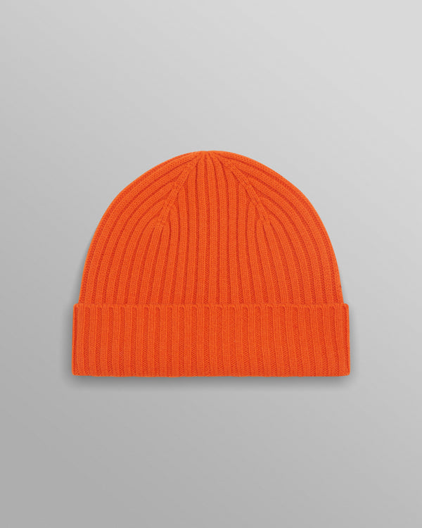 wax london men's Belvoir - Orange Wool Fisherman Beanie