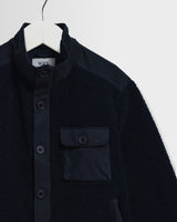wax london men's Beven - Dark Navy Technical Fleece