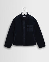 wax london men's Beven - Dark Navy Technical Fleece