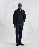 wax london Blen - Black Organic Cotton Rugby Shirt