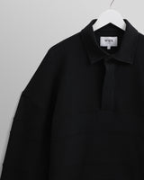 wax london Blen - Black Organic Cotton Rugby Shirt