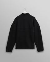 wax london Blen - Black Organic Cotton Rugby Shirt