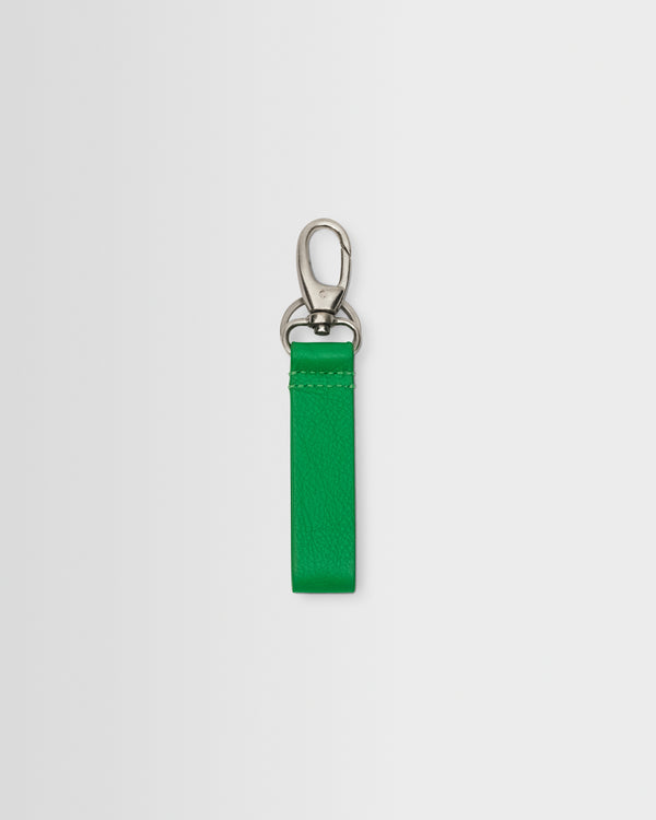 wax london men's Boston - Bright Green Grain Leather Keyring