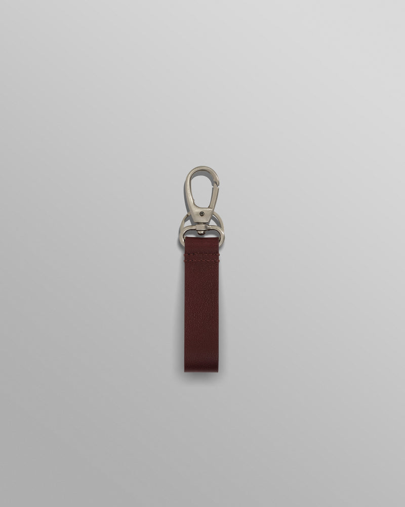 wax london men's Boston - Cherry Retro Grain Leather Keyring