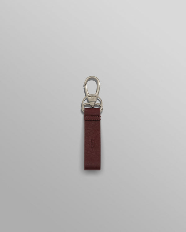 wax london men's Boston - Cherry Retro Grain Leather Keyring