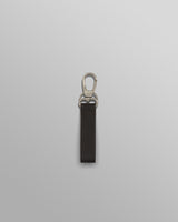wax london men's Boston - Dark Brown Retro Grain Leather Keyring