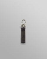 wax london men's Boston - Dark Brown Retro Grain Leather Keyring