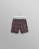 wax london men's Brockwell - Black Geometric Logo Swim Shorts