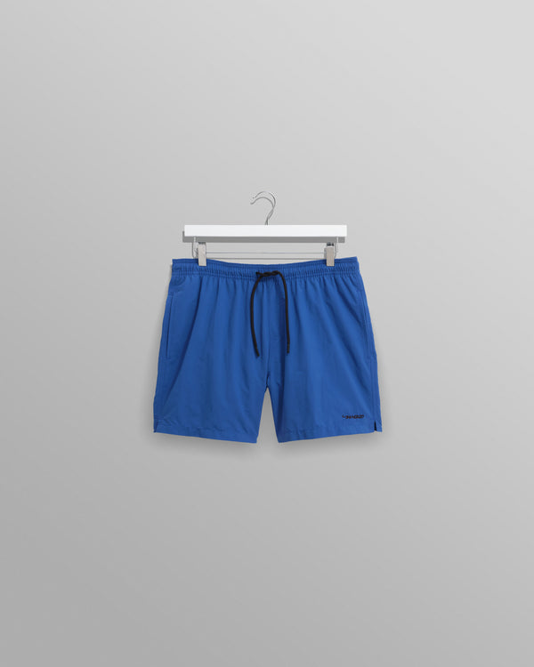 wax london men's Brockwell - Bright Blue Logo Swim Shorts